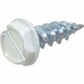 Hillman Self-Drilling Screw, #7 x 1/2 in, White Steel Hex Head Slotted Drive 47711